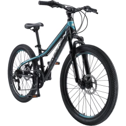 Bikestar Kinderrad 24 Zoll Alu MTB Schwarz, Blau