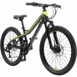 Bikestar Kinderrad 24 Zoll Alu MTB Schwarz, Grün