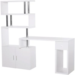 HOMCOM 2-in-1 Schreibtisch Weiß