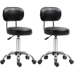 HOMCOM Arbeitshocker Mit Rollen Schwarz