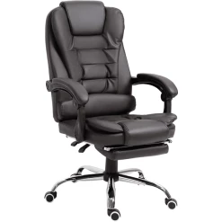 HOMCOM Bürostuhl Mit Fußstütze Braun