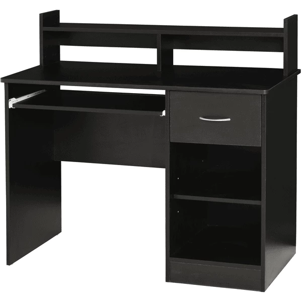 HOMCOM Computertisch Mit Schublade Schwarz
