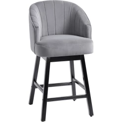 HOMCOM Drehstuhl Mit Drehfunktion Grau