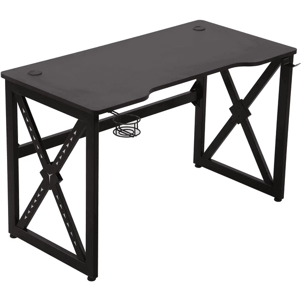 HOMCOM Schreibtisch Große Arbeitsfläche, LED-Lichter, Inklusive Fernbedienung; Schwarz