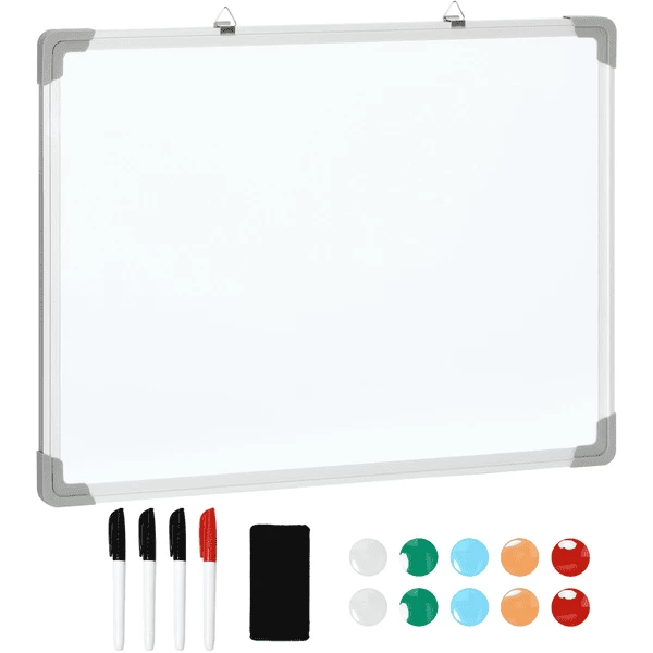 HOMCOM Whiteboard Mit Magneten, Stiften Und Wischtuch Weiß
