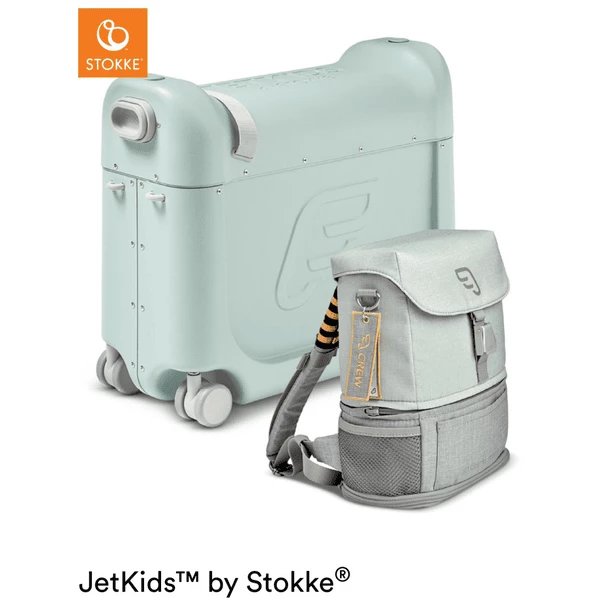 JETKIDS™ BY STOKKE® Aufsitzkoffer BedBox™ Mit Crew BackPack™ Green