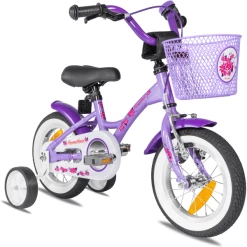 PROMETHEUS BICYCLES® Kinderfahrrad 12" Ab 3 Jahre Mit Stützräder In Violett & Weiß