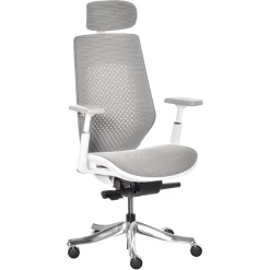 Vinsetto Bürostuhl Ergonomisch Geformt, Polyester Bezug Grau