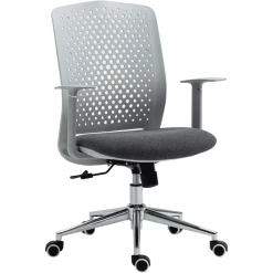 Vinsetto Bürostuhl Ergonomisch, Mit Rückenlehne, Schaumpolsterung Grau