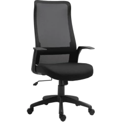 Vinsetto Bürostuhl Ergonomisches Liniendesign, Atmungsaktiv, Highend-Gas-lift Schwarz