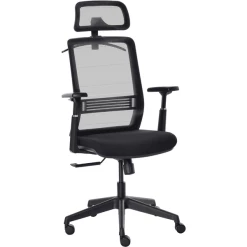 Vinsetto Bürostuhl Höhenverstellbar Mit Kopfstütze Schwarz