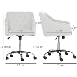 Vinsetto Bürostuhl Mit Armlehne Beige