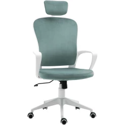 Vinsetto Bürostuhl  Mit Armlehne Und Kopfstütze Türkis/weiß