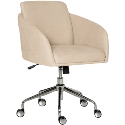 Vinsetto Bürostuhl Mit Einstellbarer Höhe Und 360° Drehrollen Beige